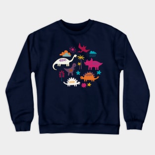 Dinosaur Land - Sunshine Brights - cute Dino design by Cecca Designs Crewneck Sweatshirt